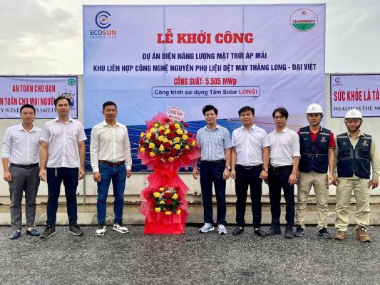 lễ khởi công Điện Mặt Trời Áp Mái Nhà Máy Dệt Thăng Long - Thái Bình