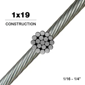 Cáp inox 1x19, cáp an toàn 1x19, cáp cứu sinh 1x19