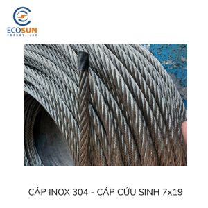 dây cáp thép không gỉ 7x19, cáp cứu sinh, cáp inox
