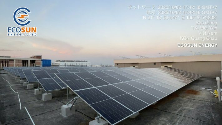 Tấm pin LONGi HI-MO X6 645W tại dự án Điện mặt trời Bắc Giang 1.565Kwp