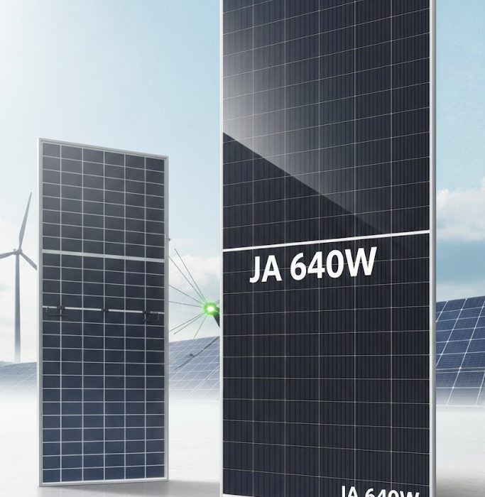 tấm pin năng lượng mặt trời JA 640W 2 mặt kính
