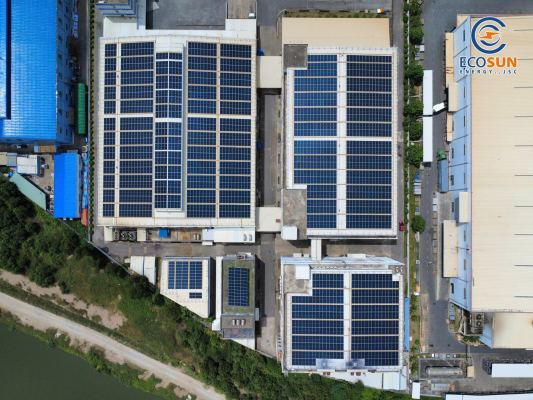 Hệ thống điện mặt trời áp mái doanh nghiệp do ECOSUN thiết kế và thi công tại Hải Phòng