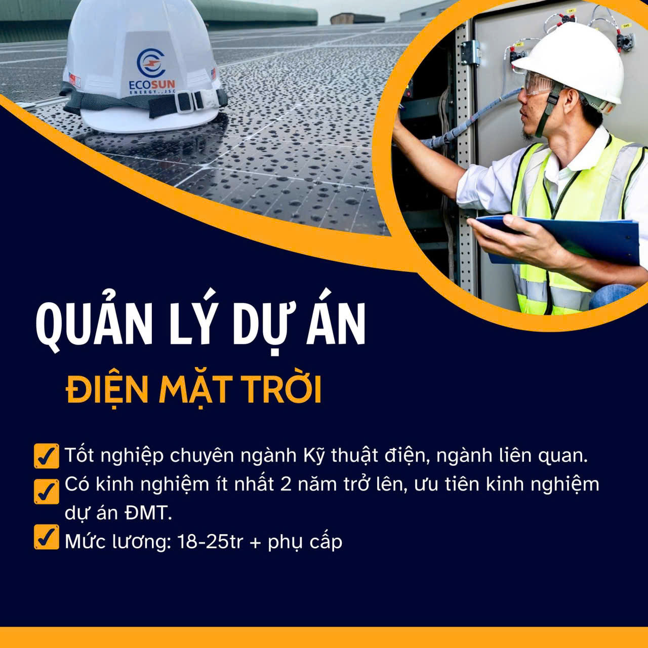 ECOSUN Energy tuyển dụng Quản lý dự án điện mặt trời có kinh nghiệm điều phối và quản lý tiến độ dự án