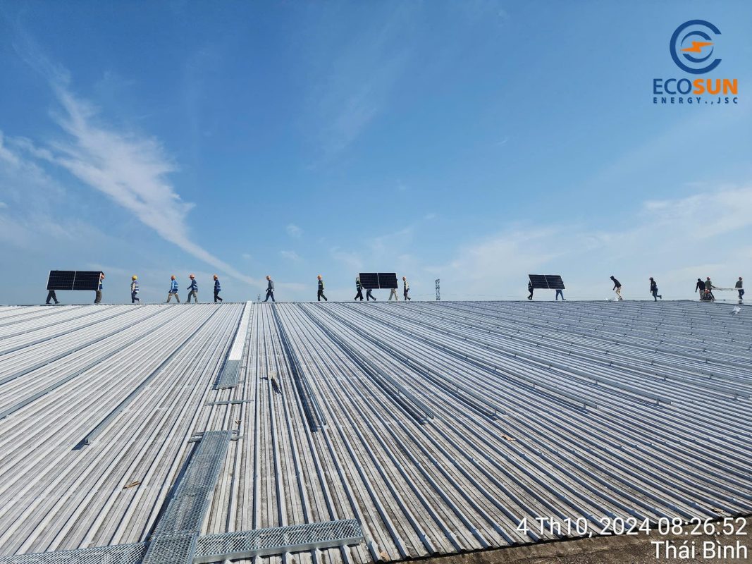Đội ngũ thi công hệ thống điện mặt trời của Ecosun