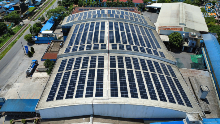 Hệ thống điện mặt trời được Ecosun triển khai lắp đặt tại nhà máy Bút Sơn